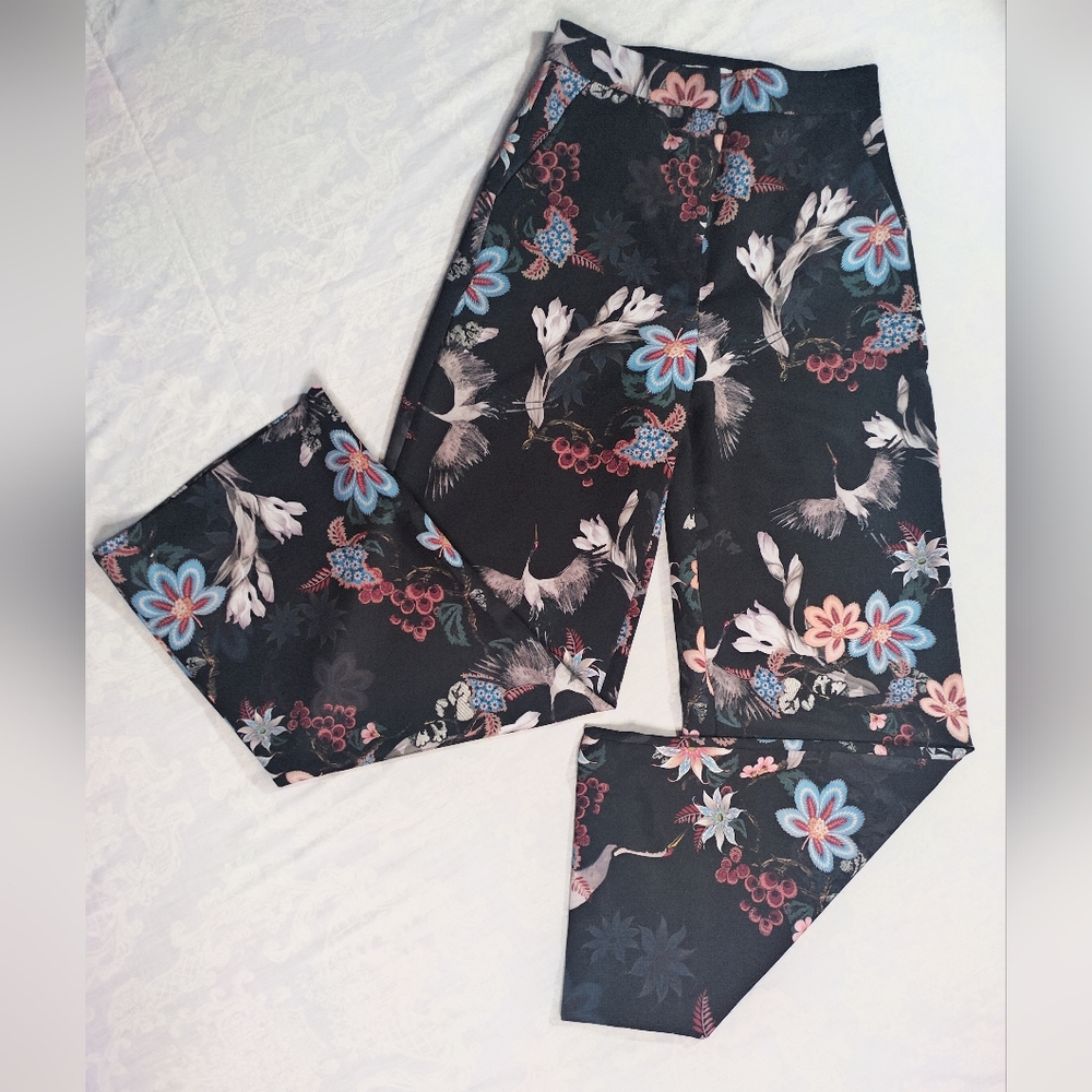 Asian inspired satin dress pants